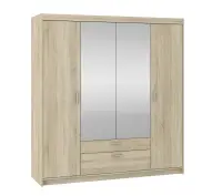 SELENA szafa 4- drzwiowa z lustrem, dąb sonoma